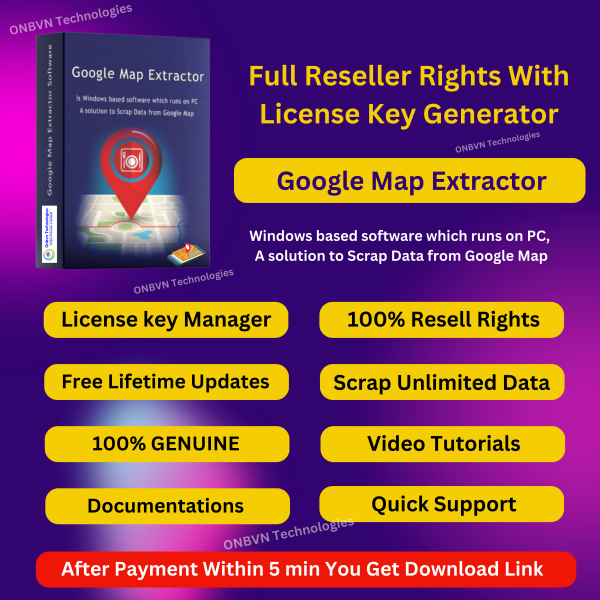 Google Map Extractor- Full Reseller Rights With License Key Generator